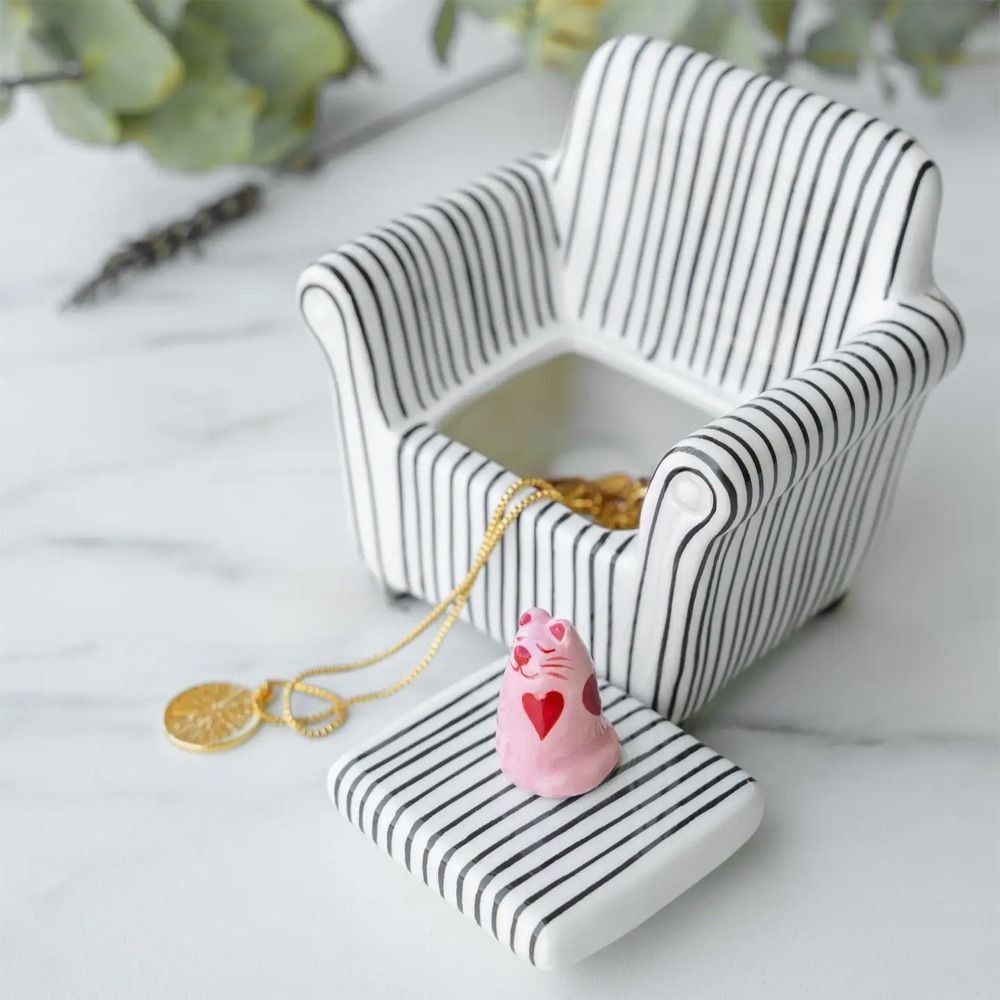 Striped Sofa Cat Jewelry Box