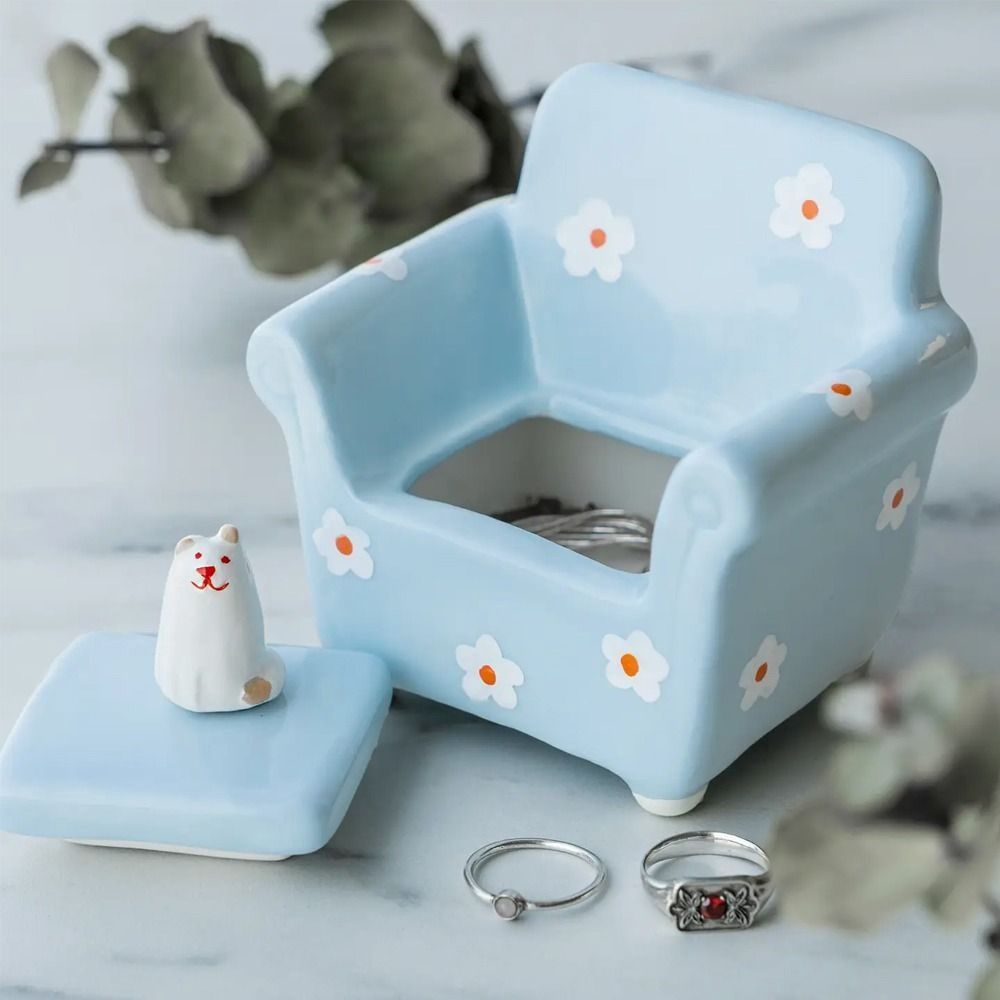 Floral Sofa Cat Jewelry Box