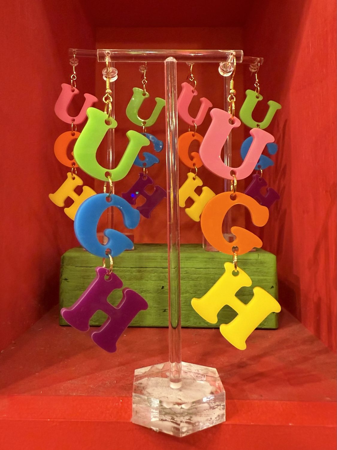 Rainbow UGH Acrylic Earrings