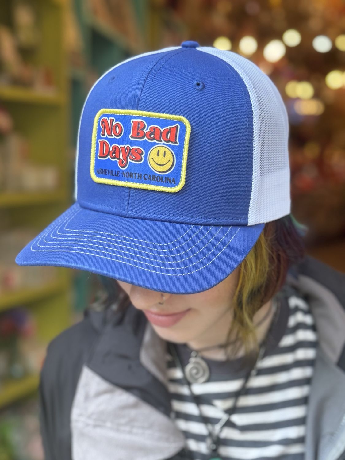 No Bad Days Blue Asheville Trucker Hat