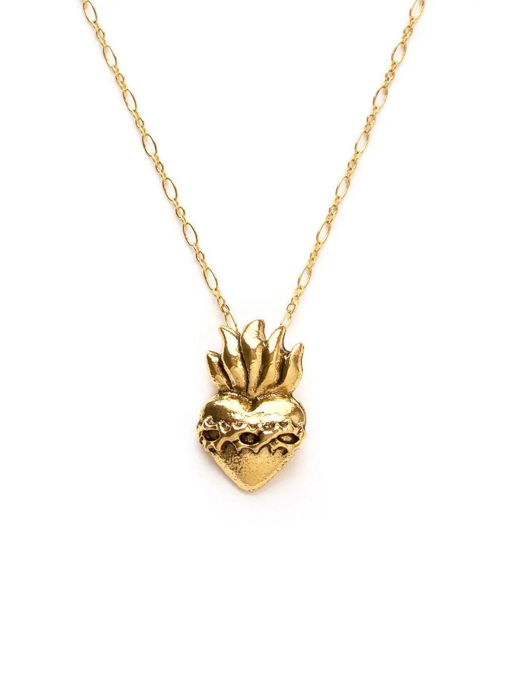 Sacred Heart Corazon Sagrado Gold Necklace