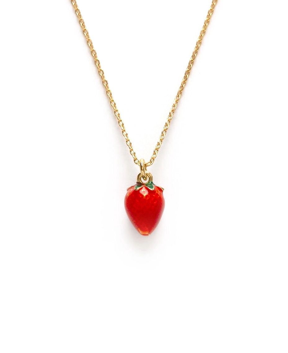 Summer Strawberry Gold Necklace