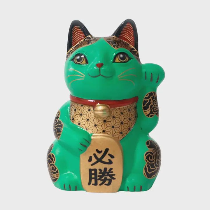 Green Achievement Lucky Cat Happineko 3.5"