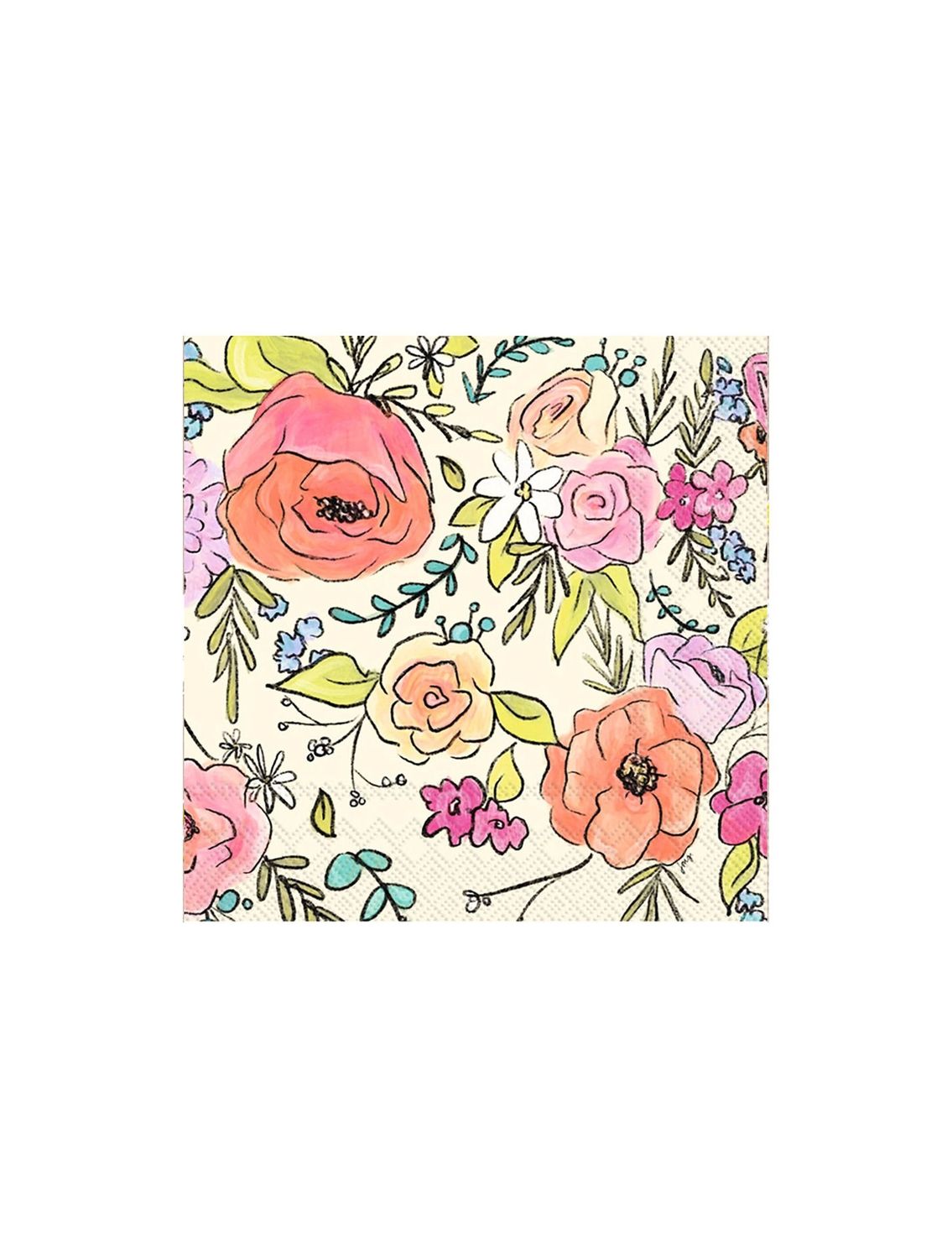Flower Party Beverage Napkins