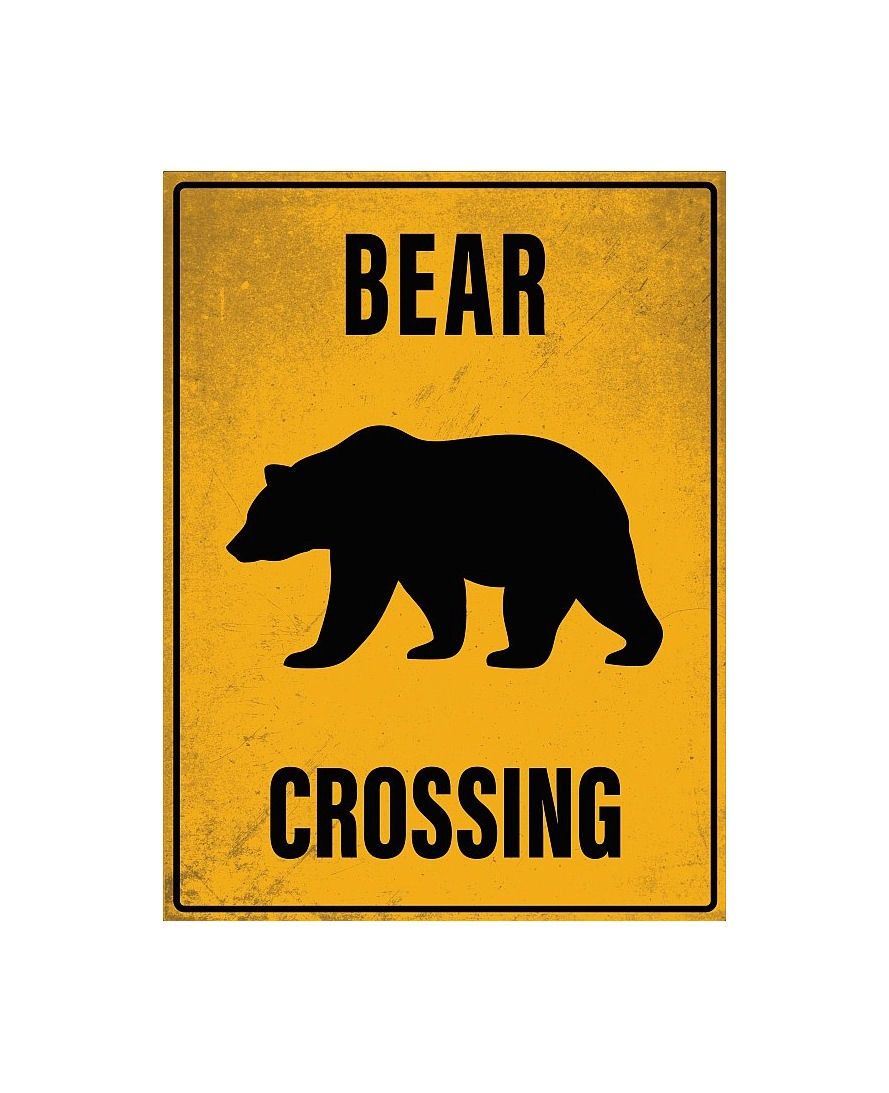 Bear Crossing Metal Sign