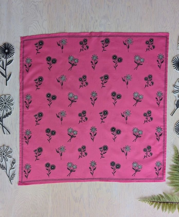 Hot Pink Floral Bandana