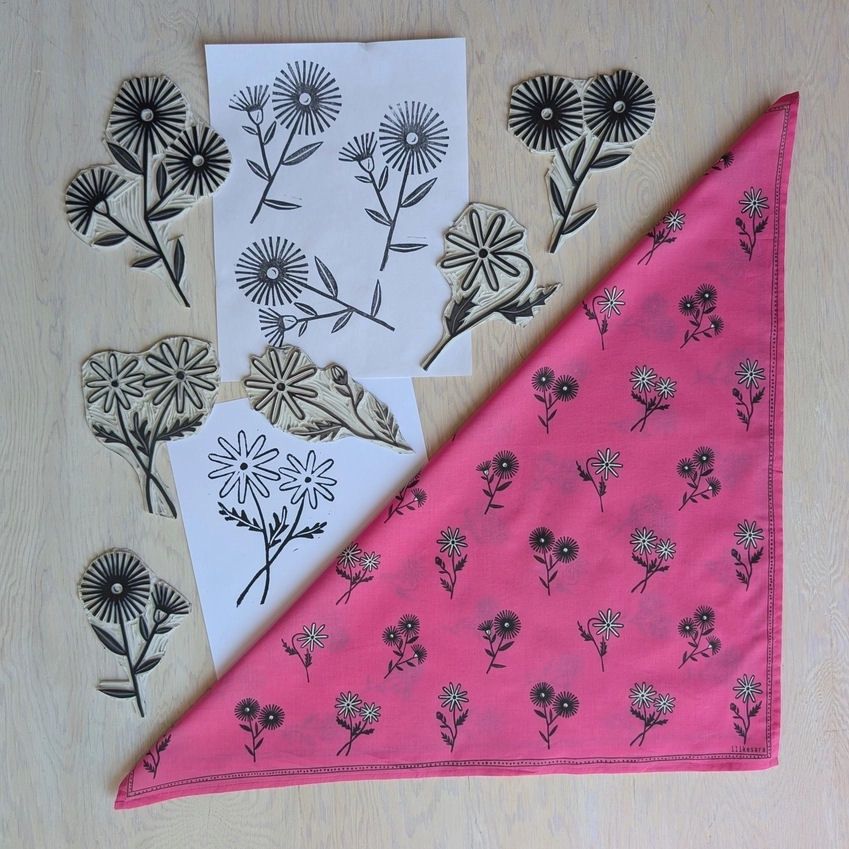 Hot Pink Floral Bandana