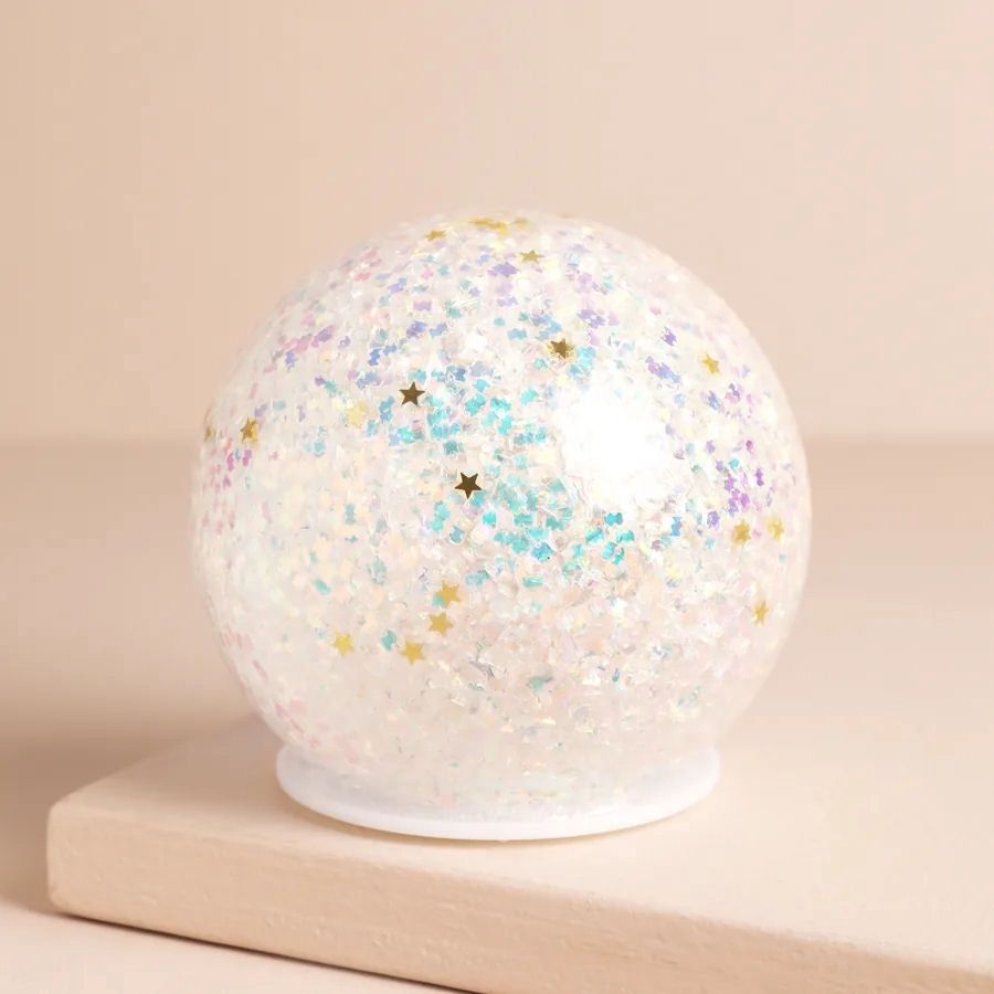 LED Iridescent Glitter Globe Light