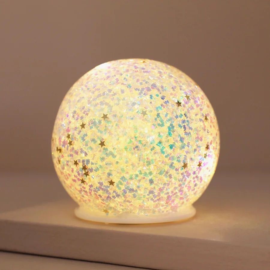 LED Iridescent Glitter Globe Light