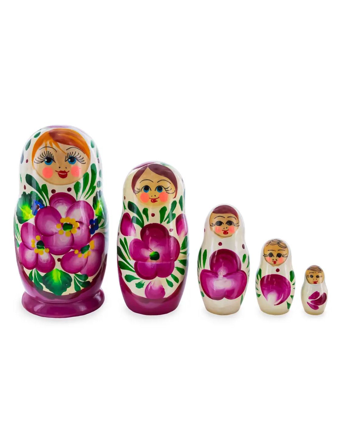 Pink Floral Tall Nesting Dolls