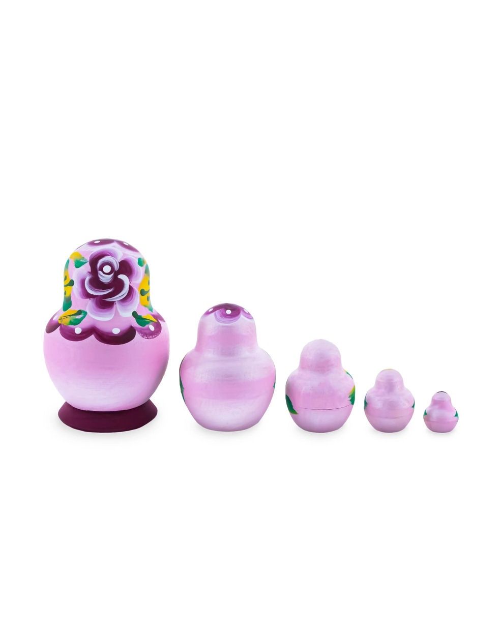 Pink With Purple Flower Nesting Dolls
