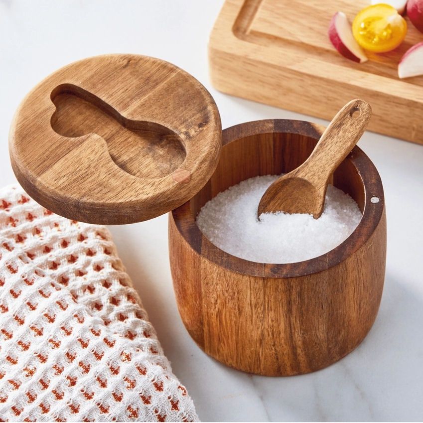 Acacia Wood Salt Cellar