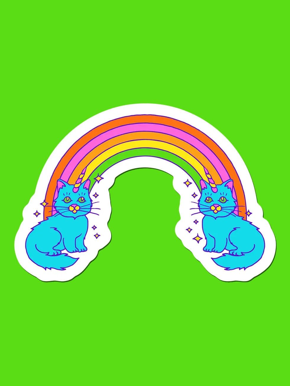 Rainbow Unicorn Cats Sticker