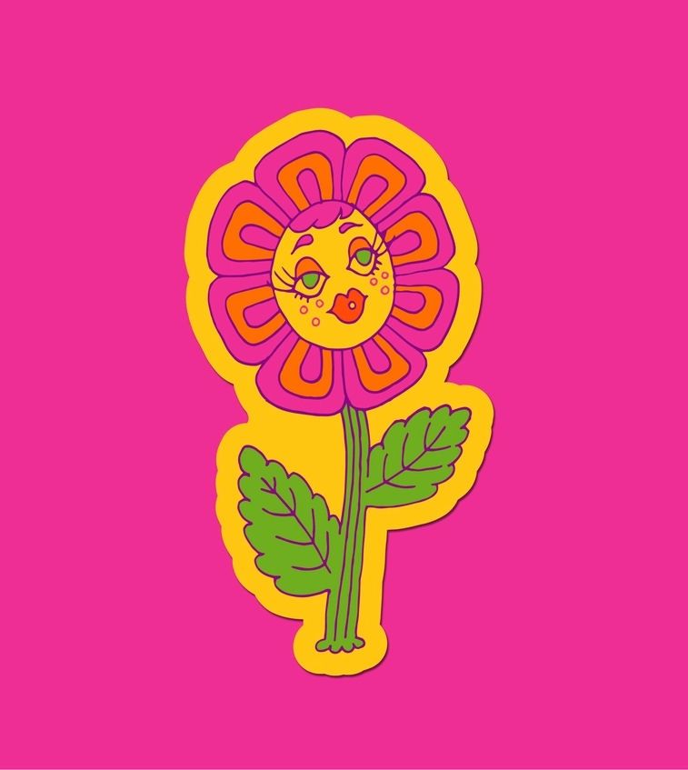 Flower Power Face Sticker