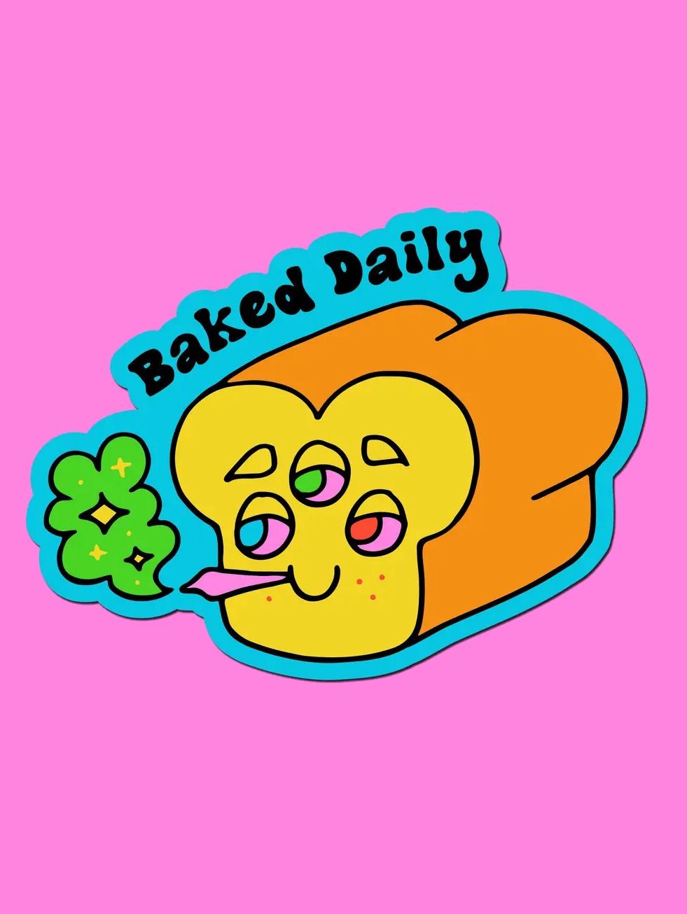 Baked Daily Smoking Bread Loaf Sticker