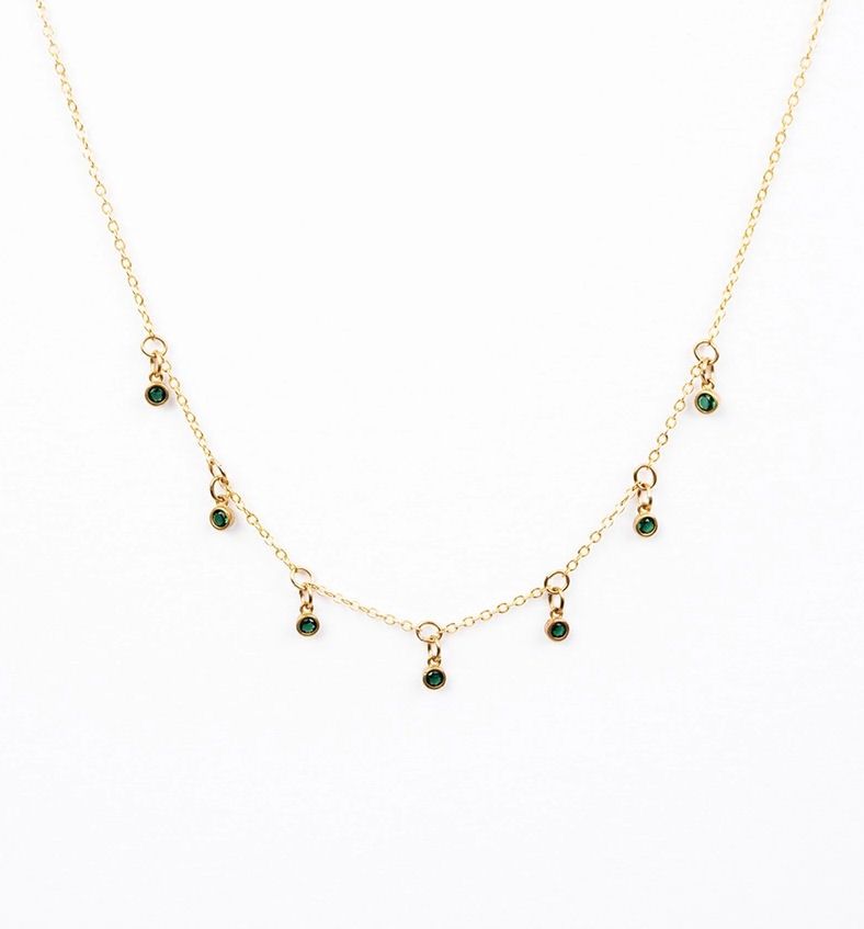 Green Zicron Drop Necklace