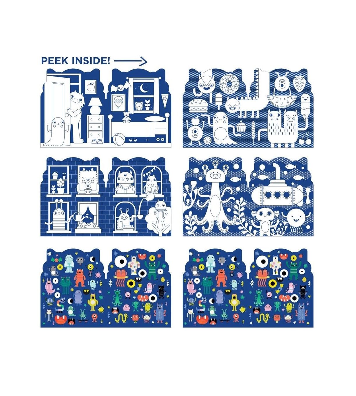 Monsters Coloring Book With Stickers