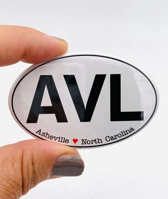 AVL Asheville North Carolina Oval Magnet