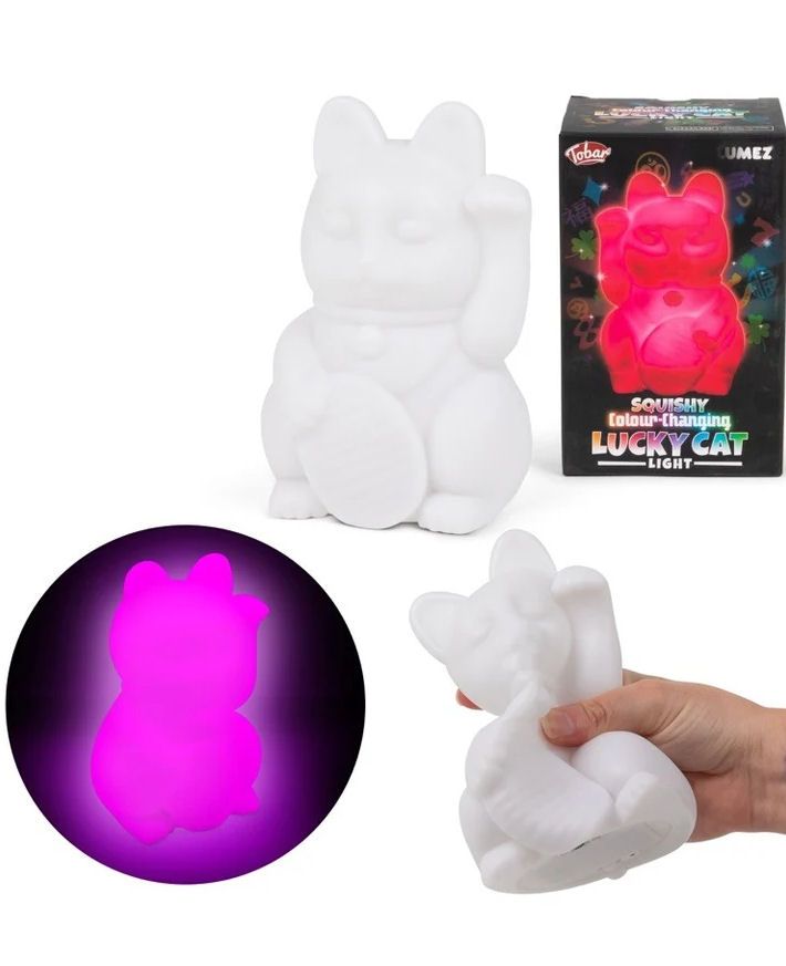 Lucky Cat Color Changing Squishy Lamp
