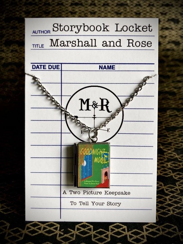 Book Locket Goodnight Moon Stainless Steel Necklace