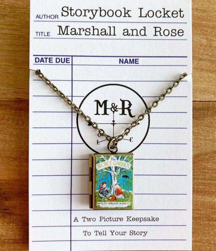 Book Locket The Secret Garden Bronze Necklace