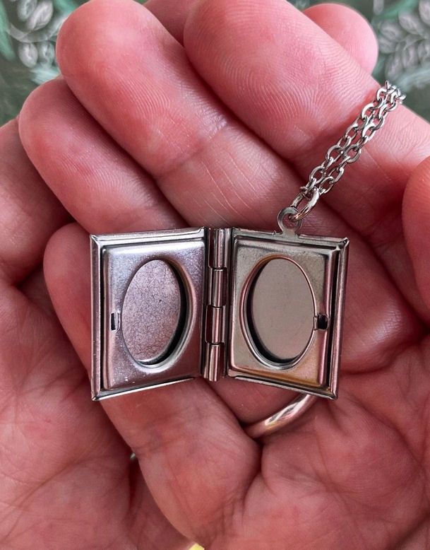Book Locket Alice In Wonderland Stainless Steel Necklace