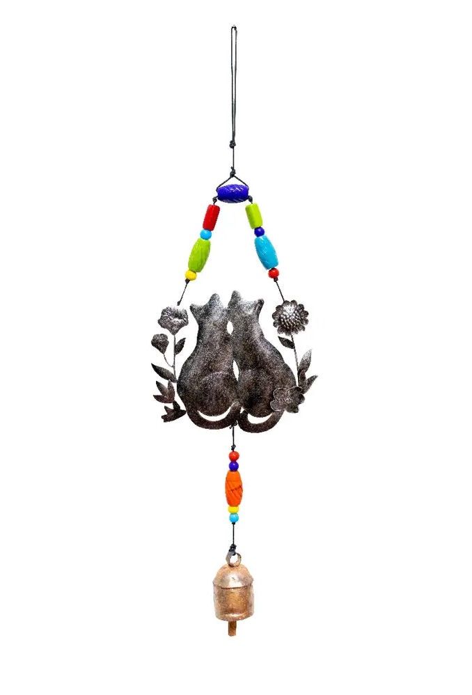 Two Twin Cats Beads And Bell