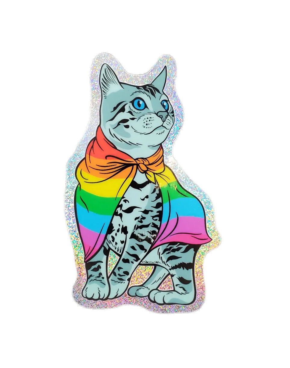 Pride Flag Cat Sticker