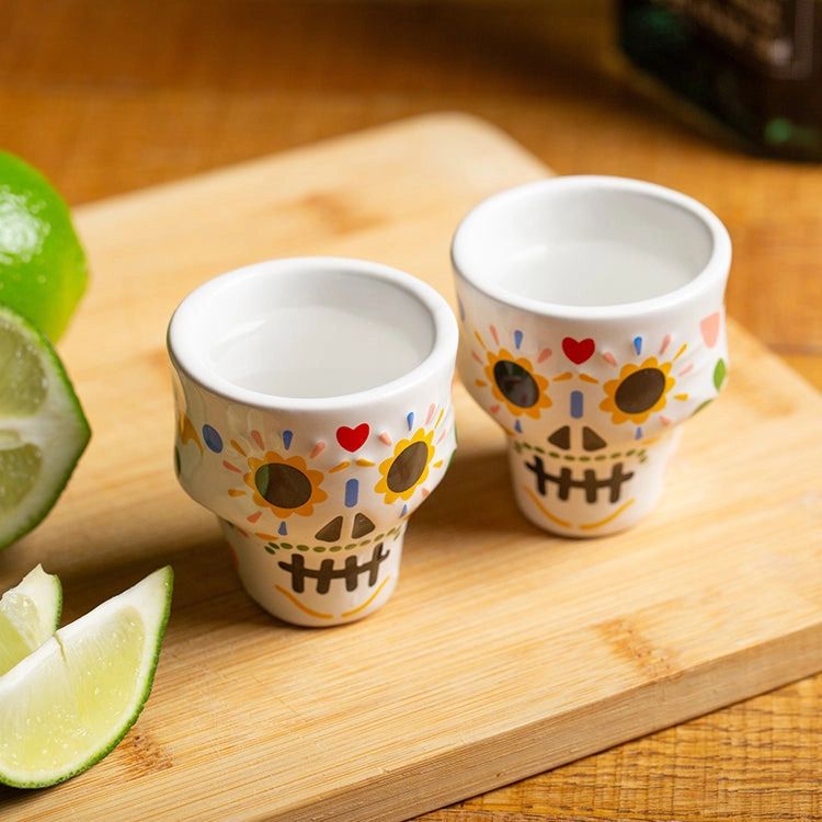 Sugar Skull Shot Glass