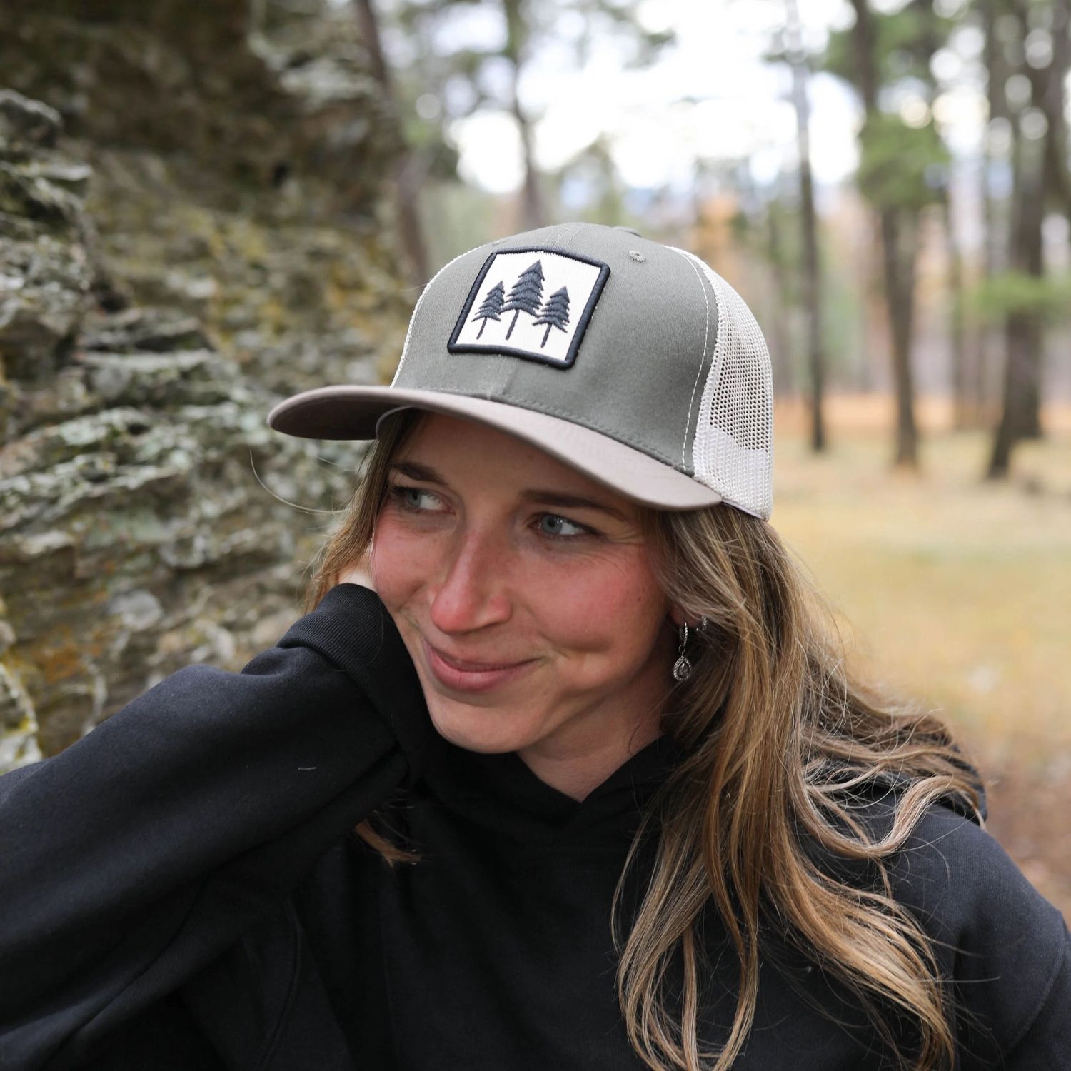 Three Tree Tri Tone Grey And Brown Trucker Hat