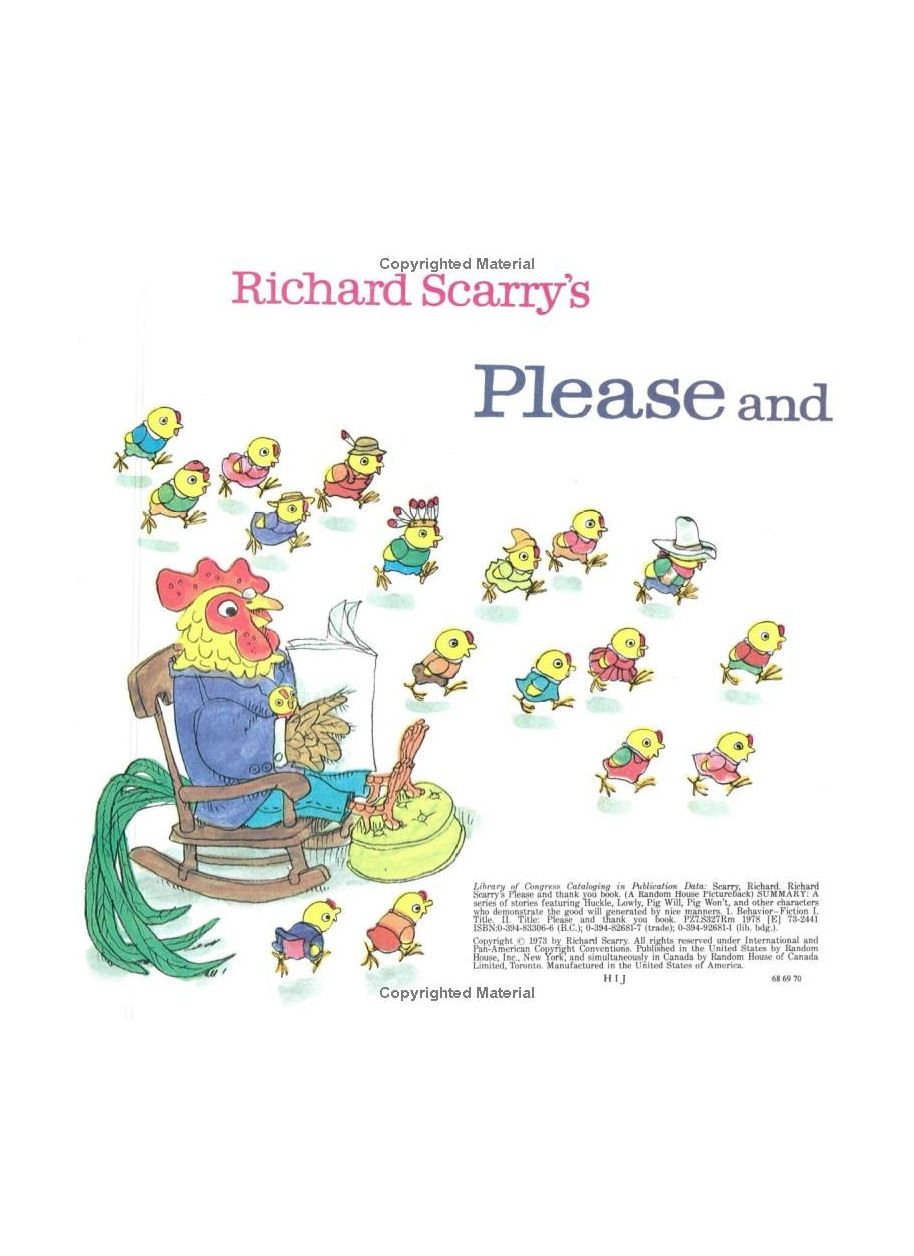 Richard Scarry's Please And Thank You Paperback Book