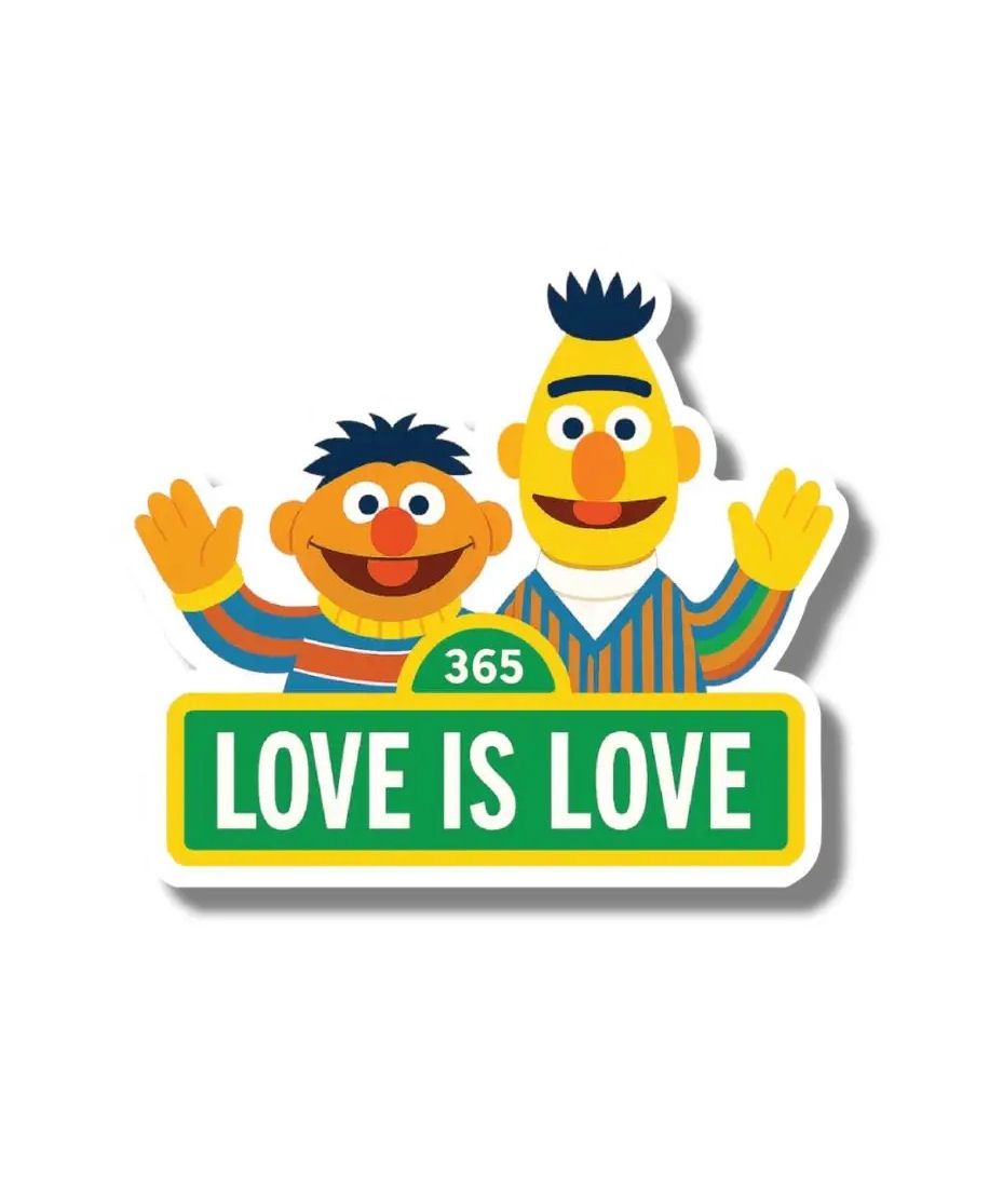 Love Is Love Bert And Ernie Muppets Sticker