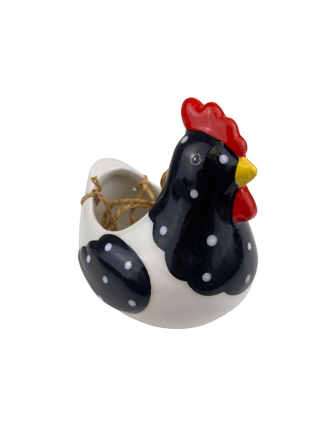Black And White Hanging Chicken Hen Planter
