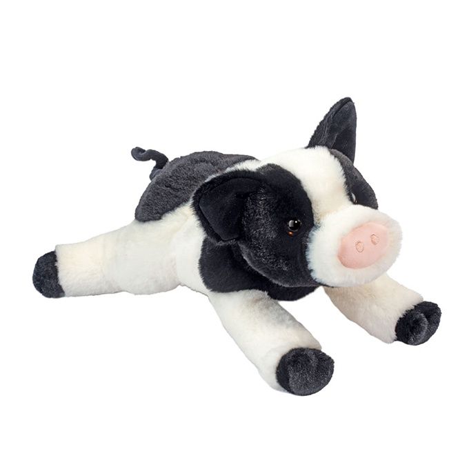 Ollie Black And White Pig Stuffed Animal
