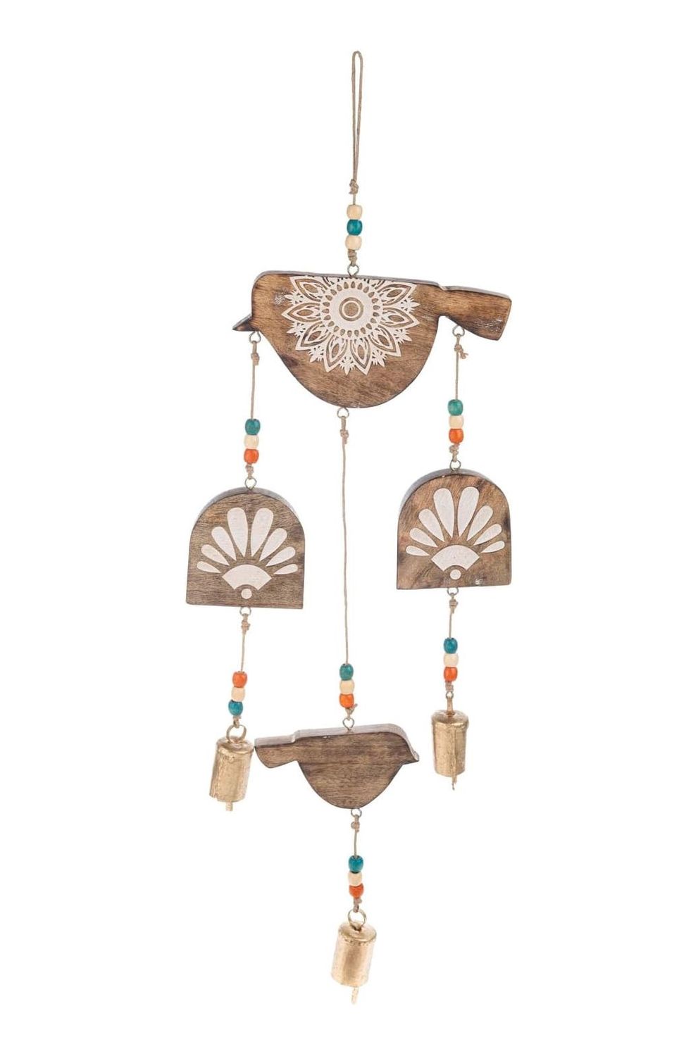 Wood And Metal Bird Windchime