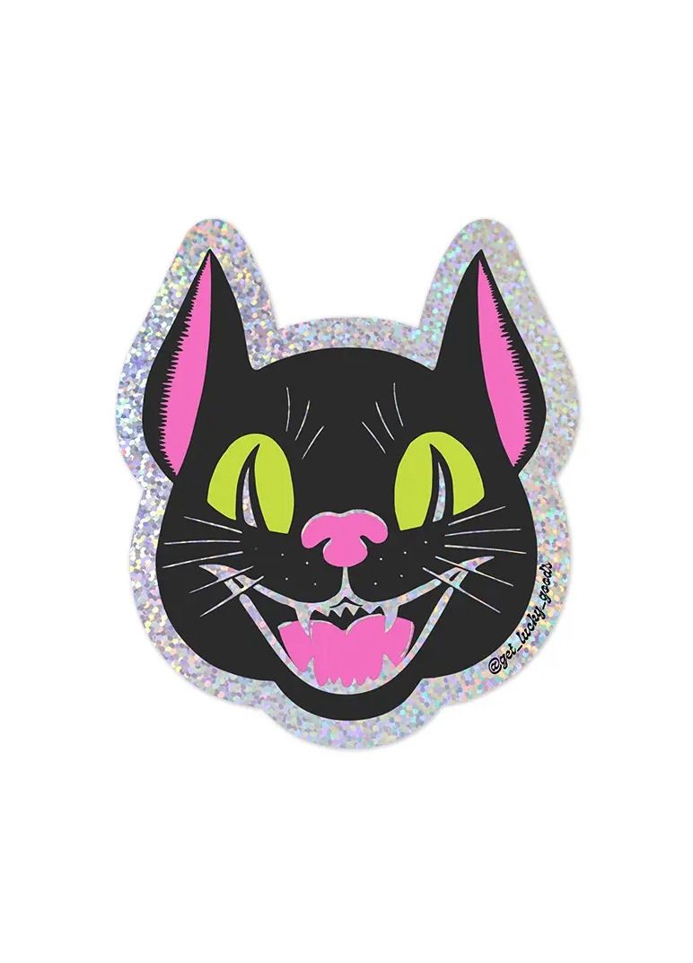 Happy Bat Glitter Sticker