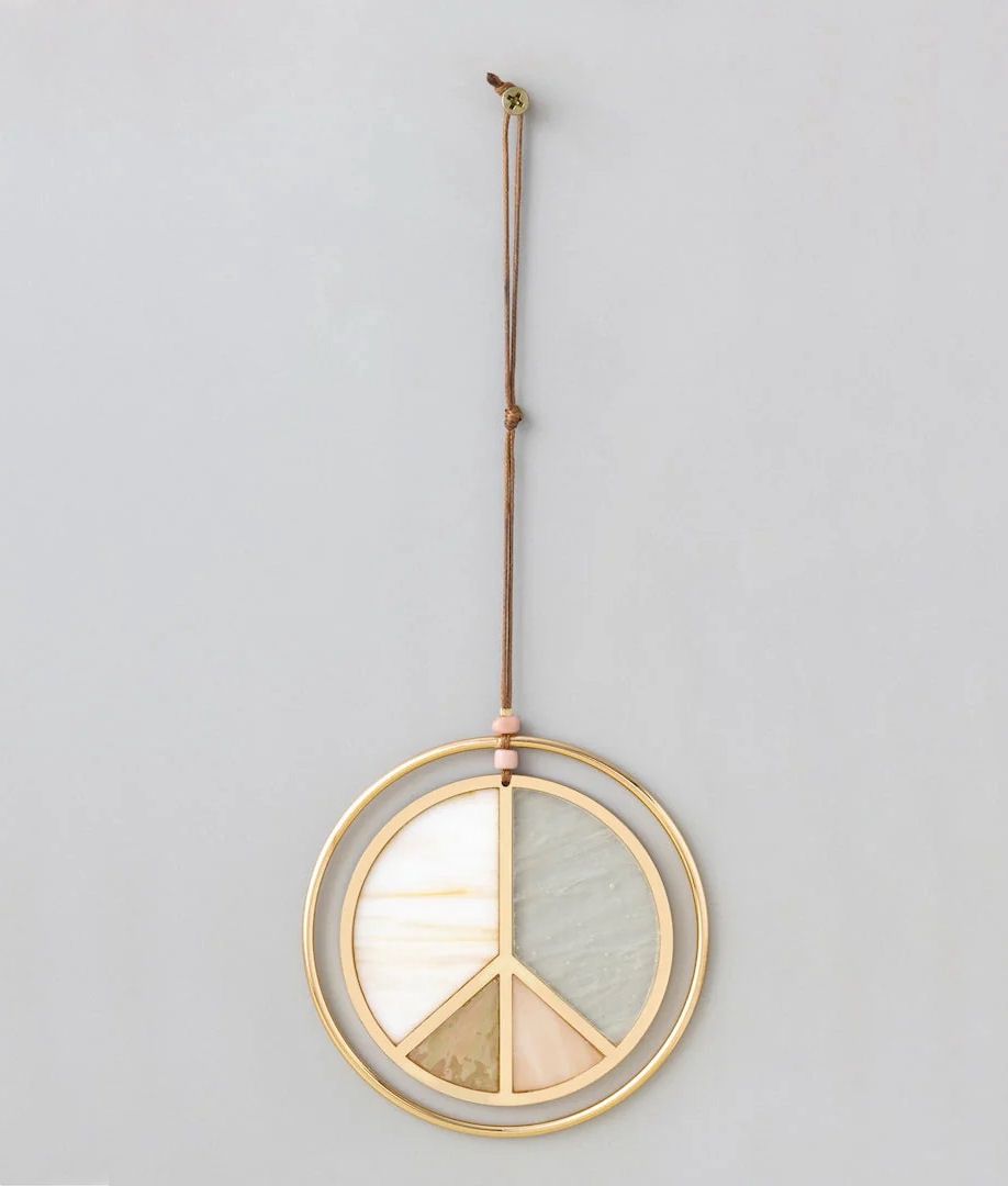Peace Sign Stained Glass Light Catcher