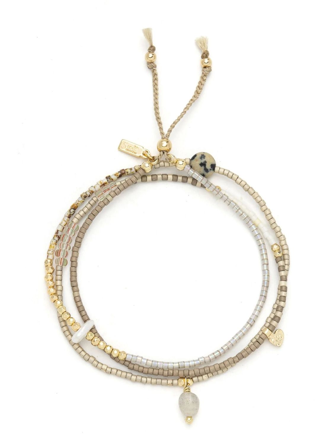 Driven To Wander Labradorite Gold Mixed Media Bracelet Or Necklace