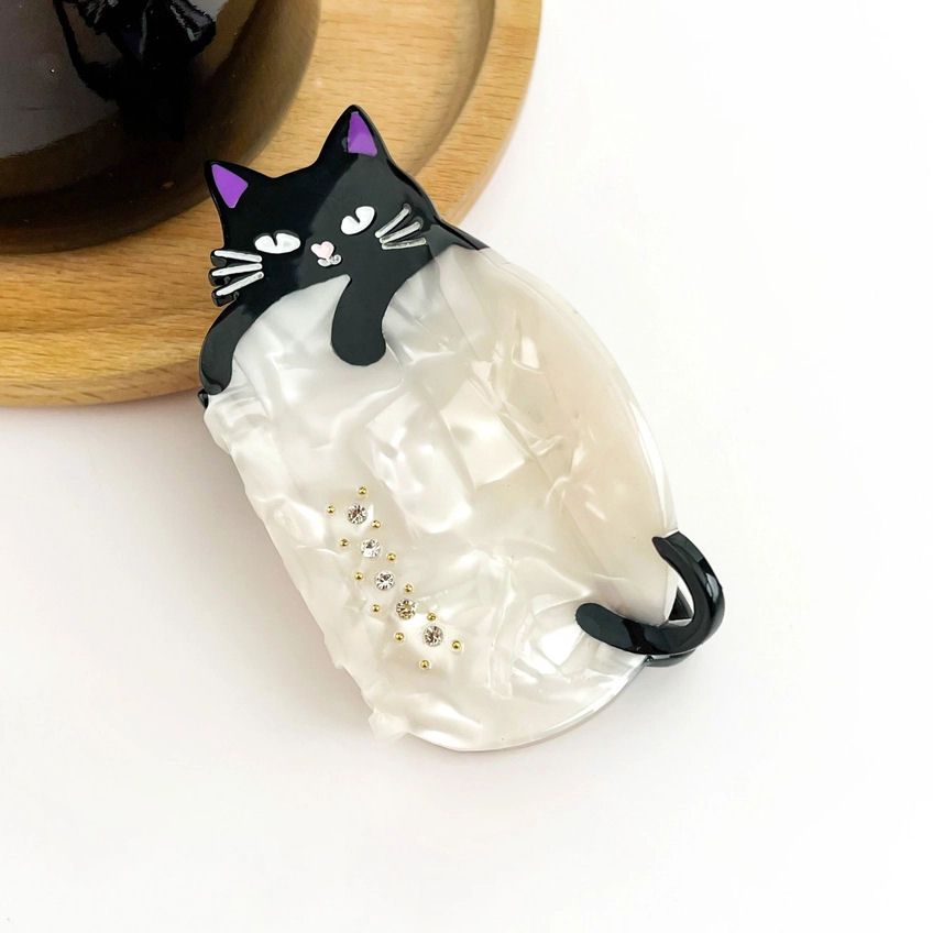 Black Cat Hair Claw Clip