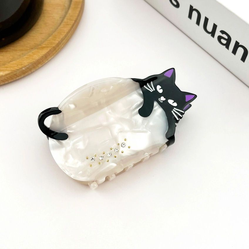 Black Cat Hair Claw Clip