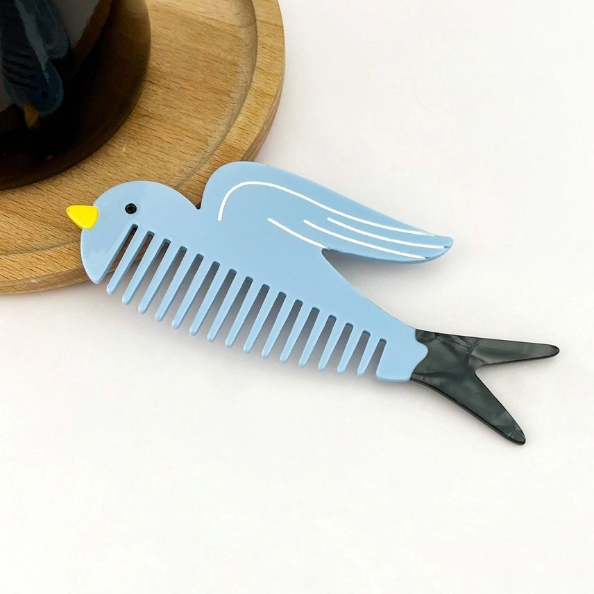Blue Swallow Hair Comb