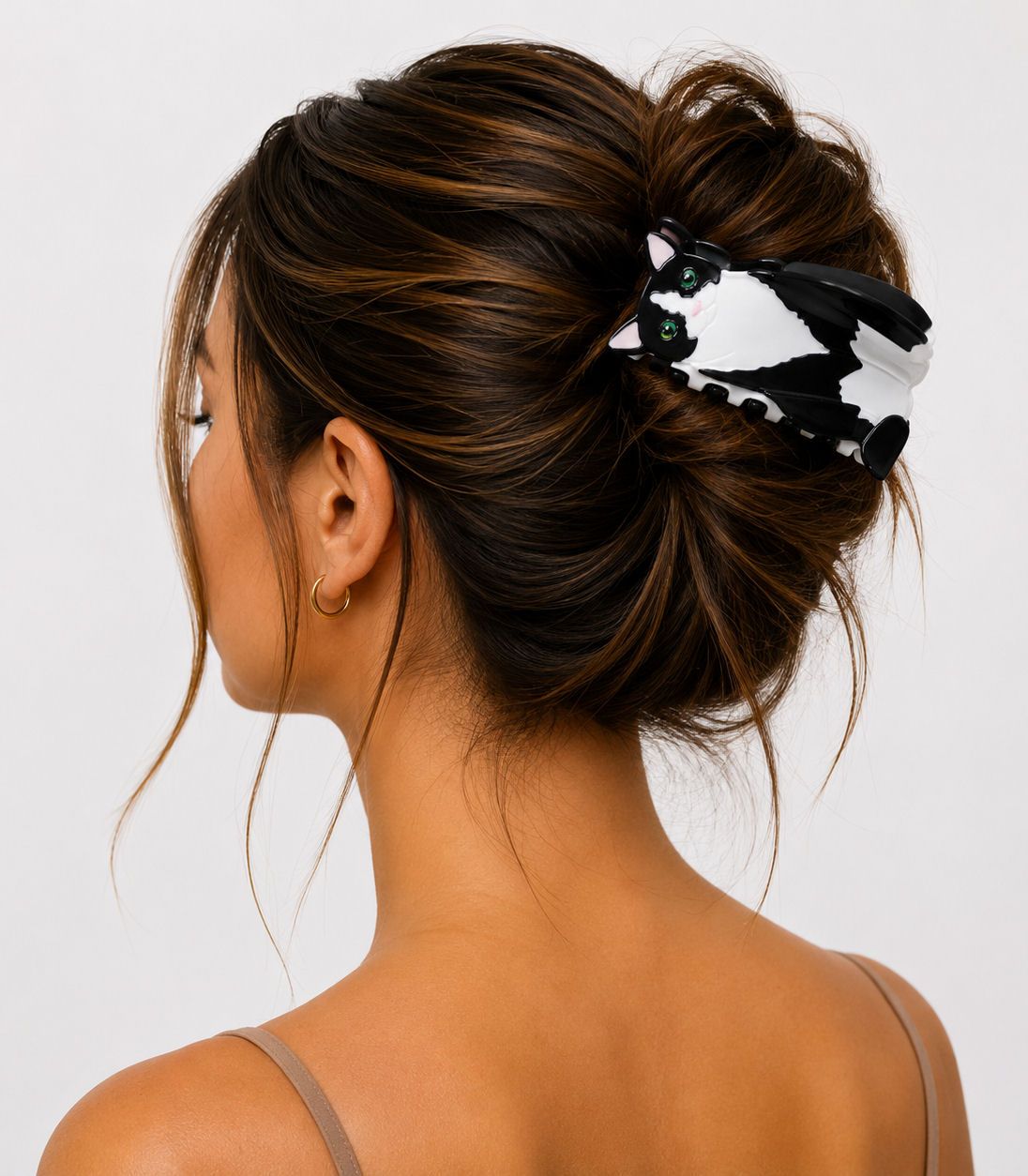 Tuxedo Cat Hair Claw Clip