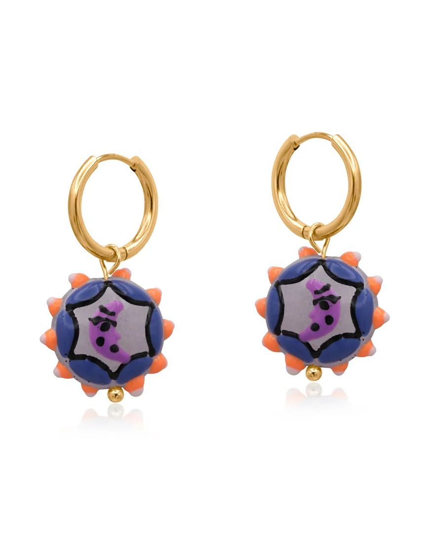 Purple Moon Charm Earrings