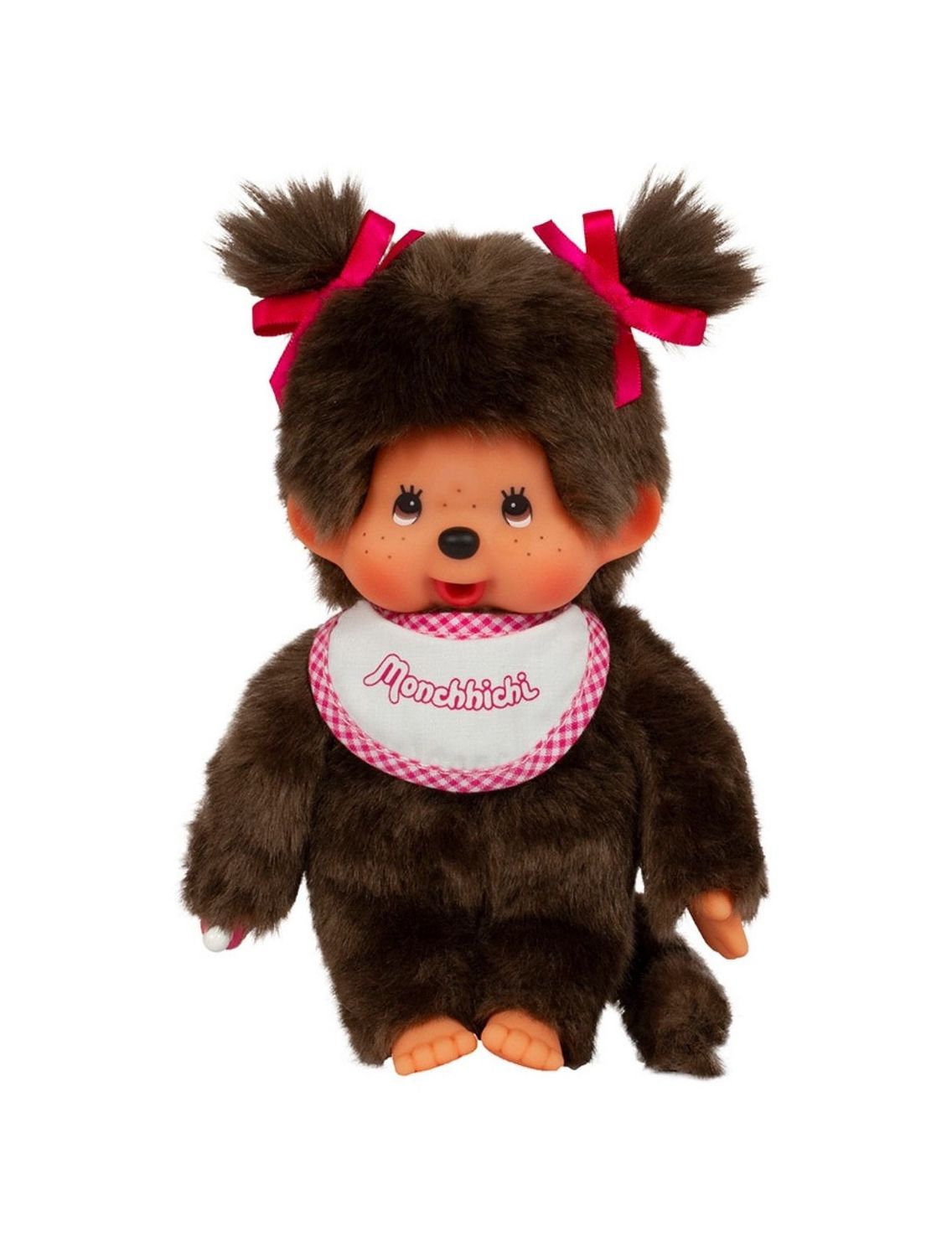 Monchhichi Classic Girl With Bib And Pigtails Plush