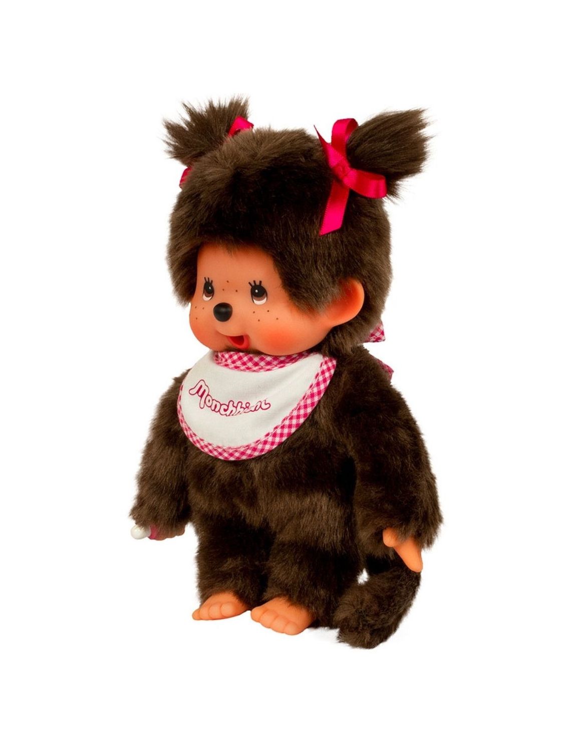 Monchhichi Classic Girl With Bib And Pigtails Plush