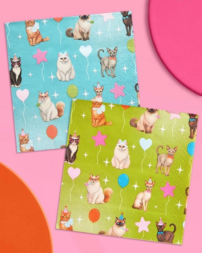 Party Cat Beverage Napkins