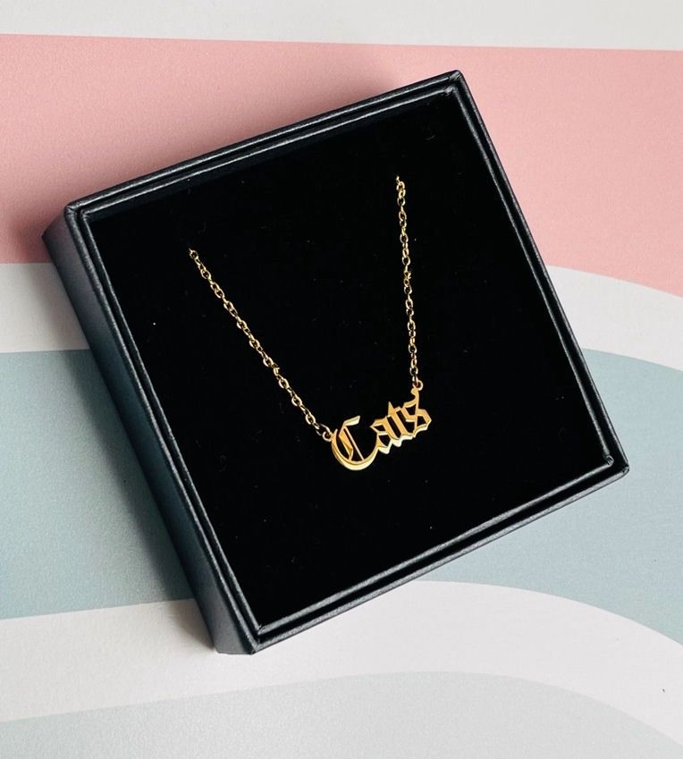 Cats Stainless Steel Gold Necklace
