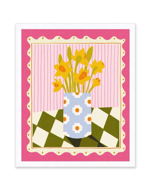 Daffodils 12x10 Risograph Print