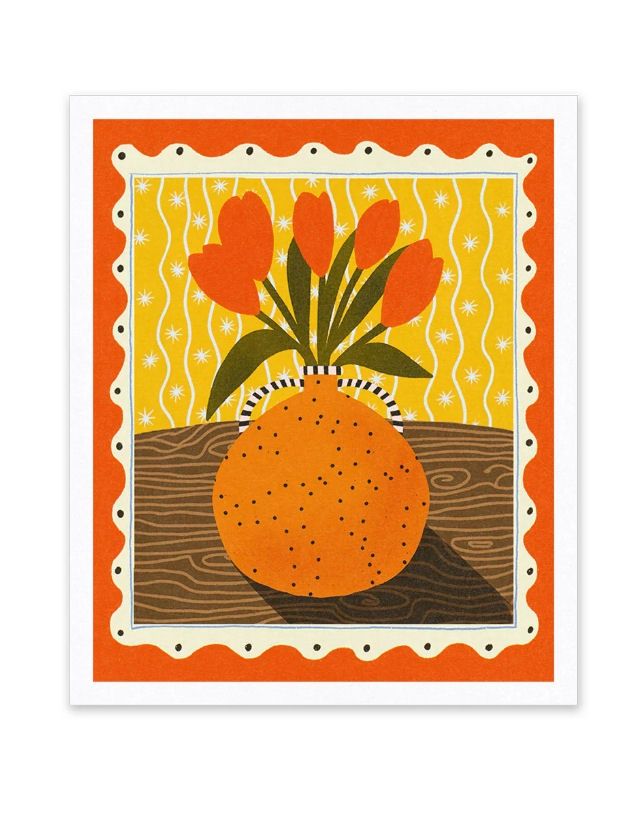 Tulips 12x10 Risograph Print