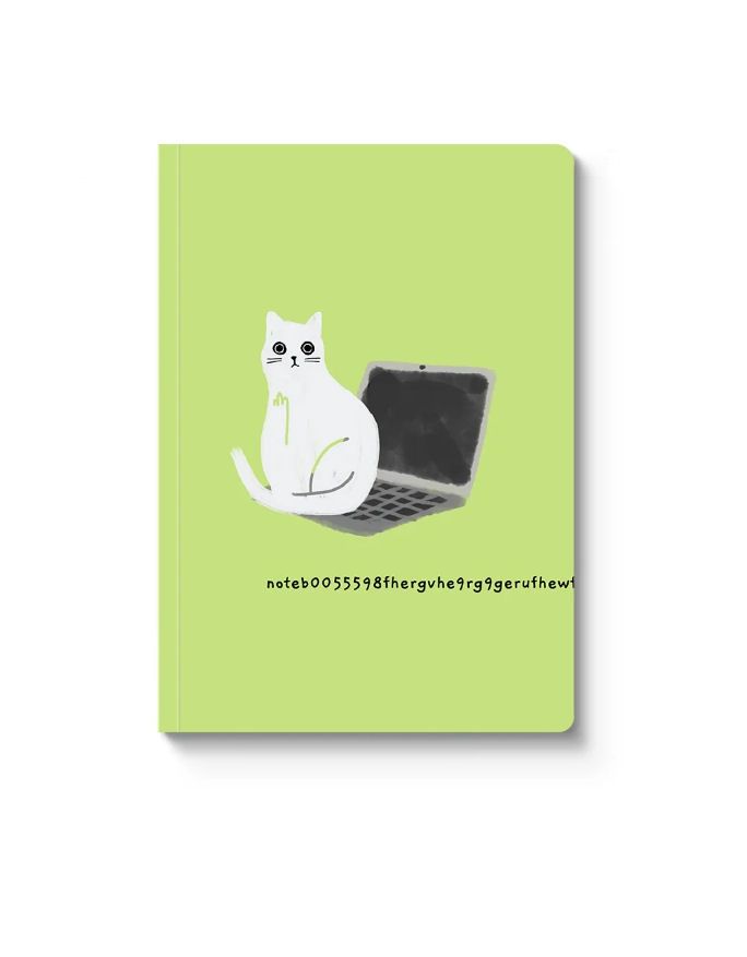 Laptop Cat Paperback Notebook